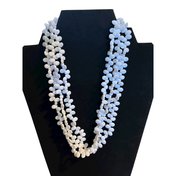 Vintage Fila White Beaded Statement Necklace and Bracelet Set - Picture 3 of 6